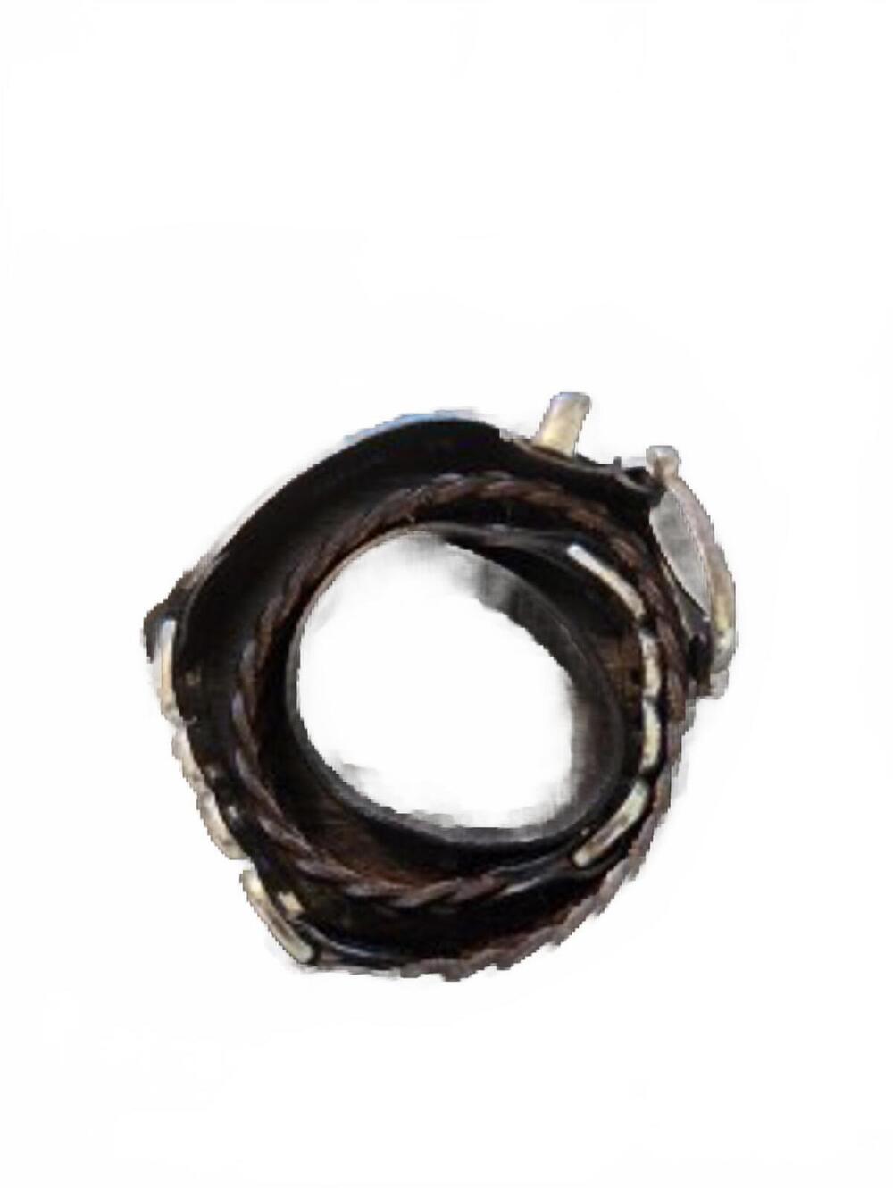 Brighton Vintage Black Leather Belt with Ornate Silver Buckle